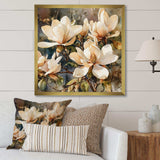 Cream Magnolia Symphony - Floral Canvas Wall Art