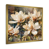 Cream Magnolia Symphony - Floral Canvas Wall Art