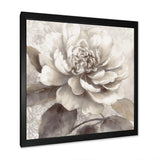 Grey Peonies On Branch II - Floral Canvas Wall Art