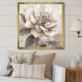 Grey Peonies On Branch II - Floral Canvas Wall Art