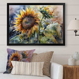 Yellow Sunflower Symphony IV - Floral Canvas Wall Art