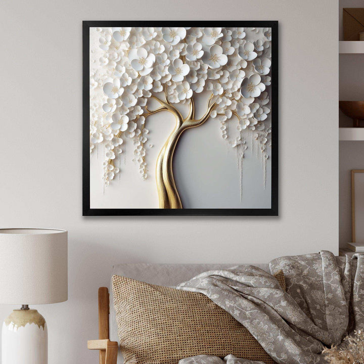 IDesignart White Orchid Tree Garden Of Branches VII - Landscapes Canvas Wall Art