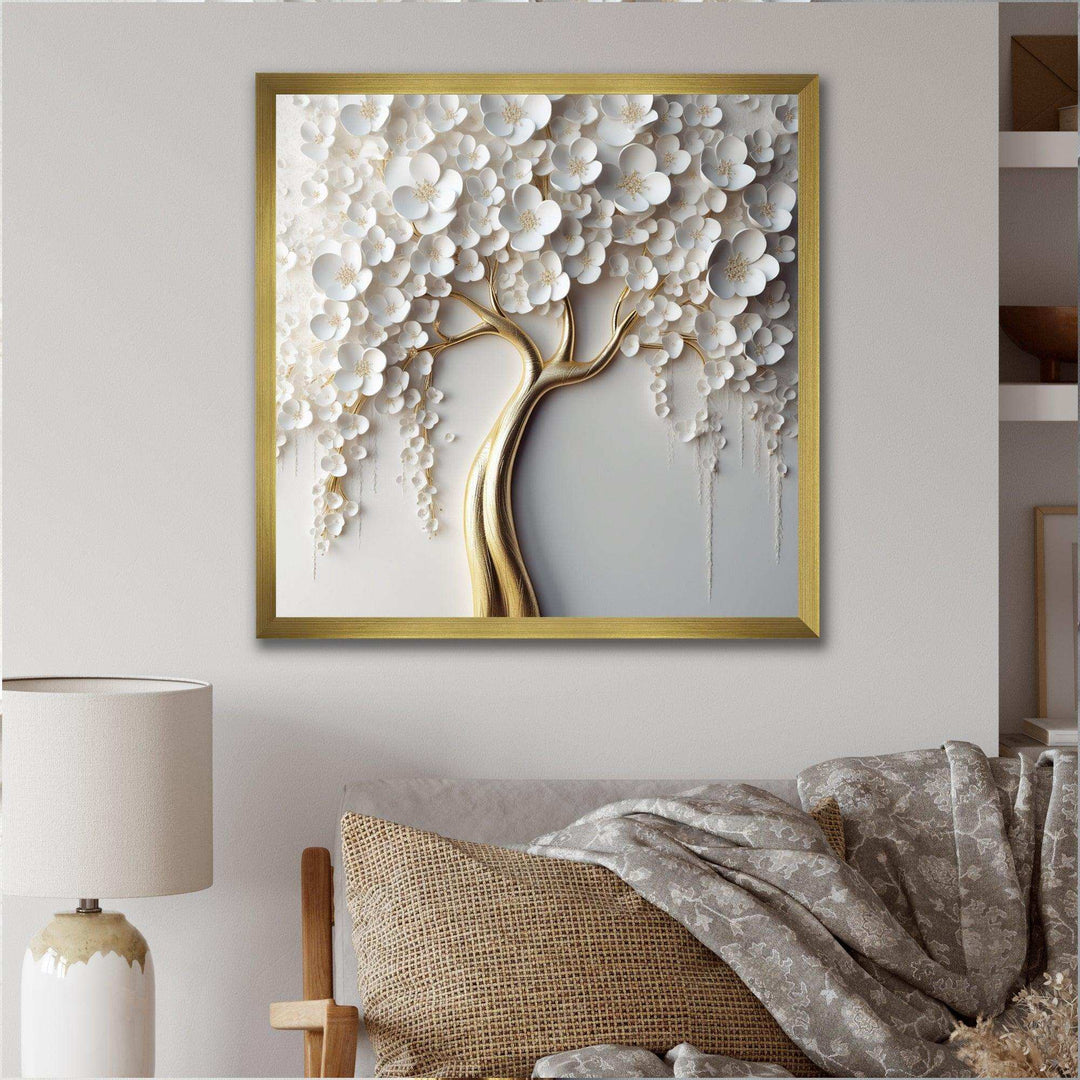 IDesignart White Orchid Tree Garden Of Branches VII - Landscapes Canvas Wall Art