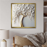 White Orchid Tree Garden Of Branches VII - Landscapes Canvas Wall Art