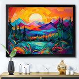 Vibrant Sunset Shining Over Mountains II - Landscapes Canvas Wall Art