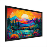 Vibrant Sunset Shining Over Mountains II - Landscapes Canvas Wall Art