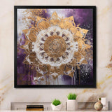 Purple And Gold Mandala II - Geometric Canvas Wall Art