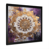 Purple And Gold Mandala II - Geometric Canvas Wall Art