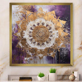 Purple And Gold Mandala II - Geometric Canvas Wall Art