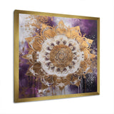 Purple And Gold Mandala II - Geometric Canvas Wall Art