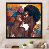 Beautiful Black Couple In Love II - People Canvas Wall Art