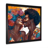 Beautiful Black Couple In Love II - People Canvas Wall Art