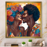 Beautiful Black Couple In Love II - People Canvas Wall Art