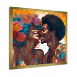 Beautiful Black Couple In Love II - People Canvas Wall Art