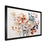 White Botanical Collage - Abstract Canvas Wall Art