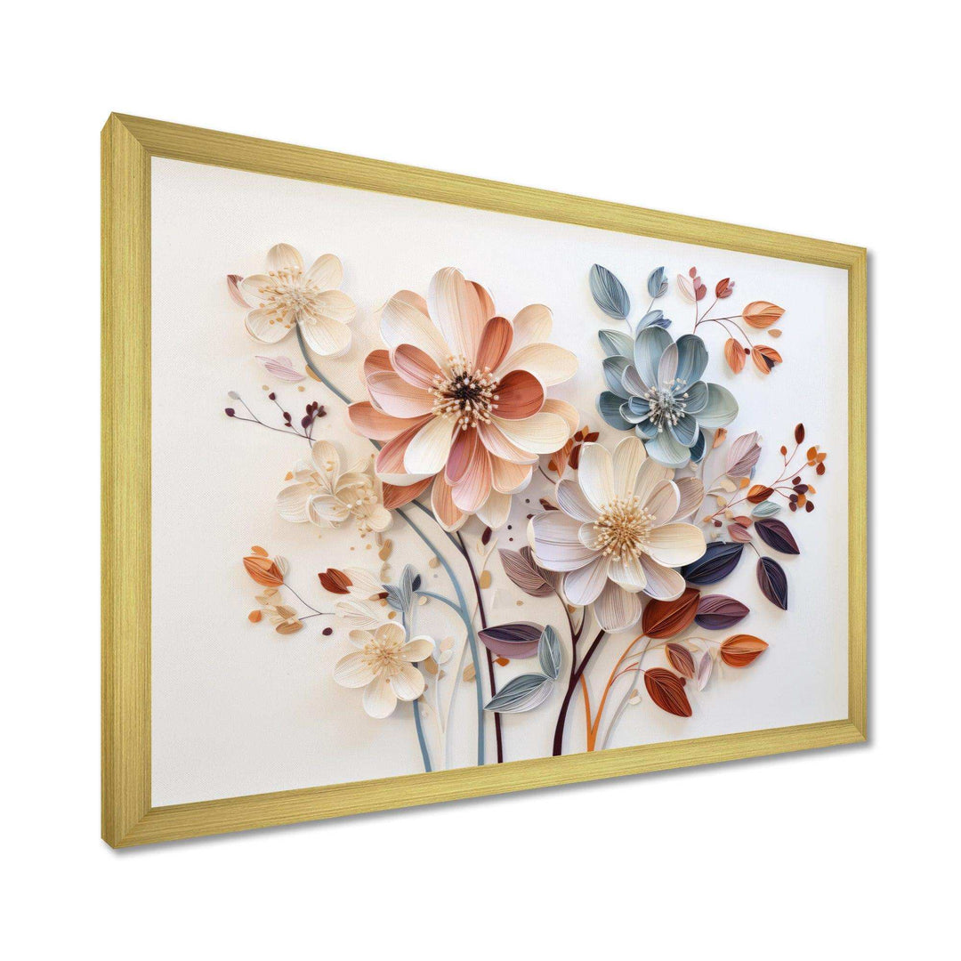 White Botanical Collage - Abstract Canvas Wall Art