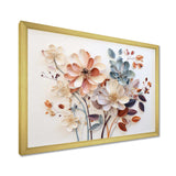 White Botanical Collage - Abstract Canvas Wall Art