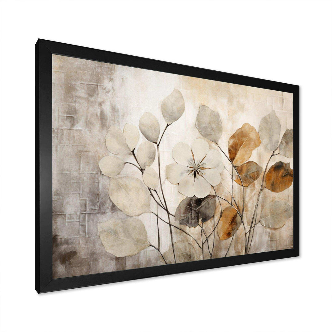 Idesignart beige botanical impressions iii abstract canvas wall art