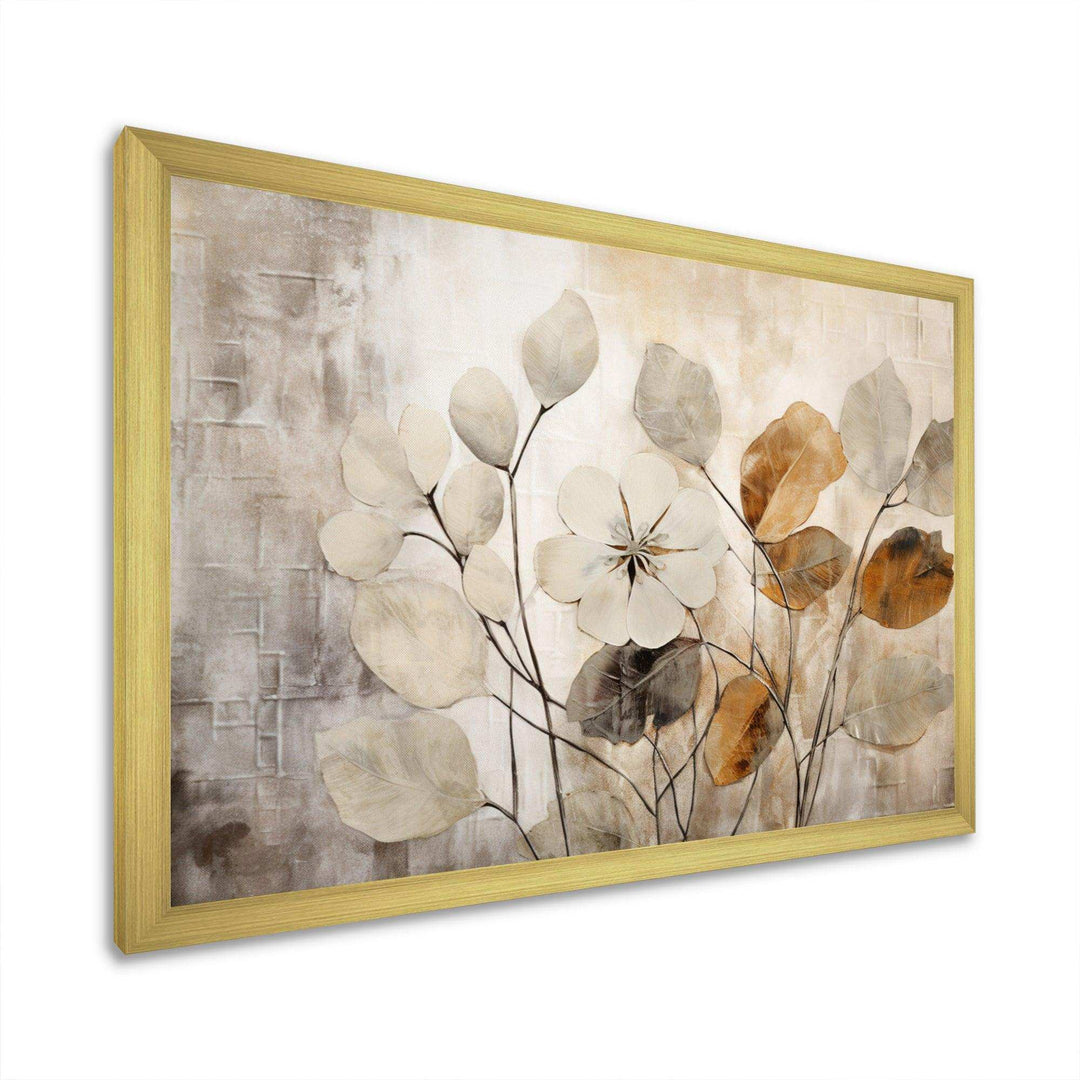 Idesignart beige botanical impressions iii abstract canvas wall art
