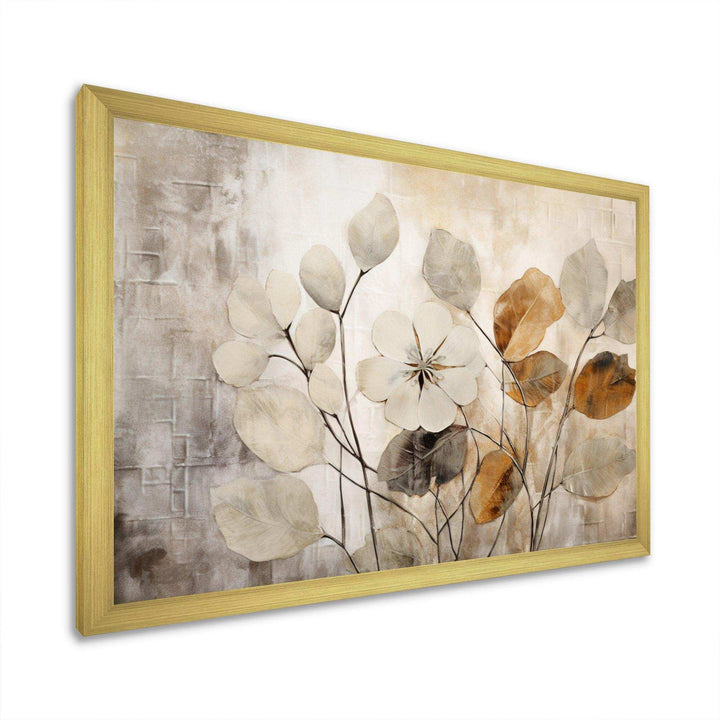 Idesignart beige botanical impressions iii abstract canvas wall art