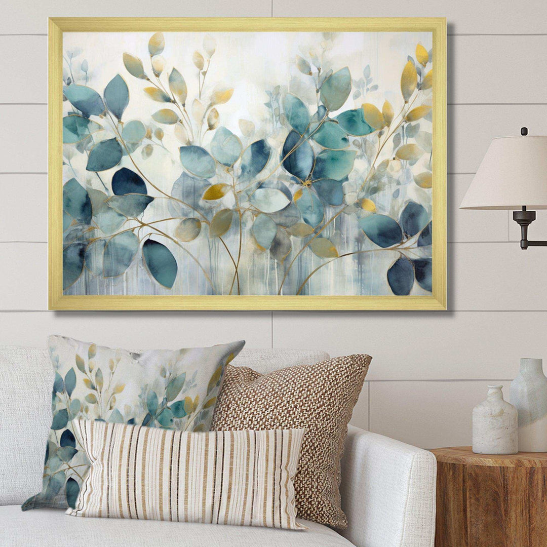 Blue Botanical Rhythms II - Abstract Canvas Wall Art