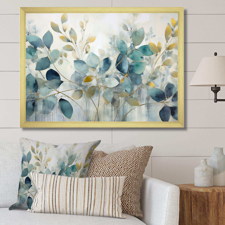 Blue Botanical Rhythms II - Abstract Canvas Wall Art