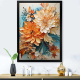 Orange Teal Botanical Whirlwind I - Abstract Canvas Wall Art