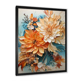 Orange Teal Botanical Whirlwind I - Abstract Canvas Wall Art