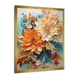 Orange Teal Botanical Whirlwind I - Abstract Canvas Wall Art