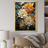 Orange Teal Botanical Whirlwind II - Abstract Canvas Wall Art