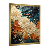 Orange Teal Botanical Whirlwind III - Abstract Canvas Wall Art