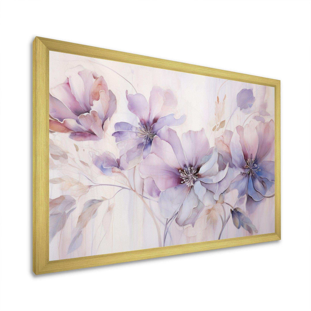 Purple Botanical Whispers I - Abstract Canvas Wall Art