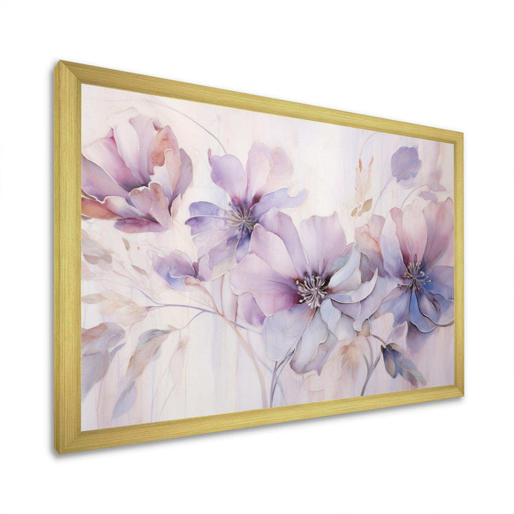 Purple Botanical Whispers I - Abstract Canvas Wall Art