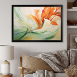 Green Flowing Petals - Abstract Canvas Wall Art