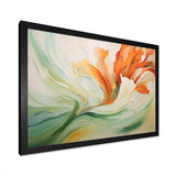 Green Flowing Petals - Abstract Canvas Wall Art