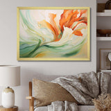 Green Flowing Petals - Abstract Canvas Wall Art