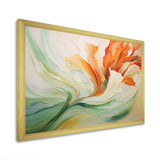 Green Flowing Petals - Abstract Canvas Wall Art