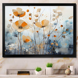 Orange Blue Muted Botanicals II - Abstract Canvas Wall Art