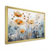 Orange Blue Muted Botanicals II - Abstract Canvas Wall Art