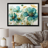 Teal Green Organic Growth - Abstract Canvas Wall Art