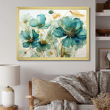 Teal Green Organic Growth - Abstract Canvas Wall Art