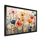 Coral Orange Whimsical Botanical Wilds I - Abstract Canvas Wall Art