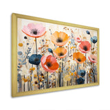 Coral Orange Whimsical Botanical Wilds I - Abstract Canvas Wall Art