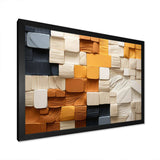 Cubic Yellow And Grey Fiber II - Abstract Canvas Wall Art