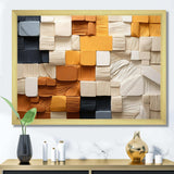 Cubic Yellow And Grey Fiber II - Abstract Canvas Wall Art