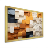 Cubic Yellow And Grey Fiber II - Abstract Canvas Wall Art