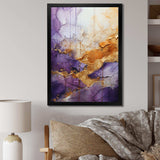 Gold Purple Abstract Fractal I - Abstract Canvas Wall Art