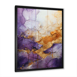 Gold Purple Abstract Fractal I - Abstract Canvas Wall Art