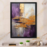 Gold Purple Abstract Fractal III - Abstract Canvas Wall Art