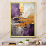 Gold Purple Abstract Fractal III - Abstract Canvas Wall Art